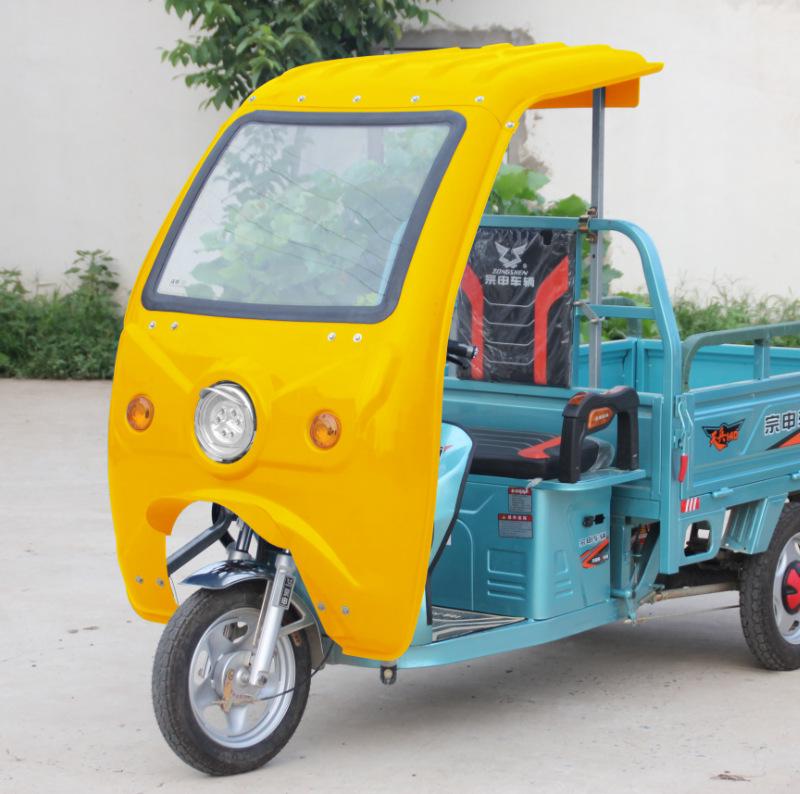 Electric Tricycle Rain & Sun Canopy with Tempered Glass
