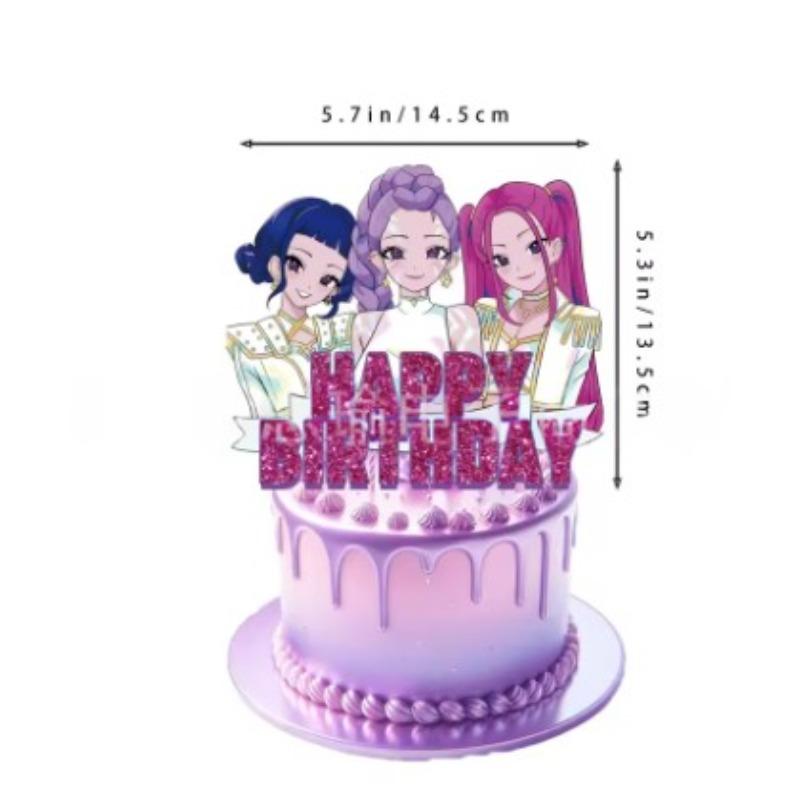 New Hot K-POP Witch Hunt Birthday Theme Party Birthday Cake Decoration Suitable for Girls' Birthday Parties Gifts