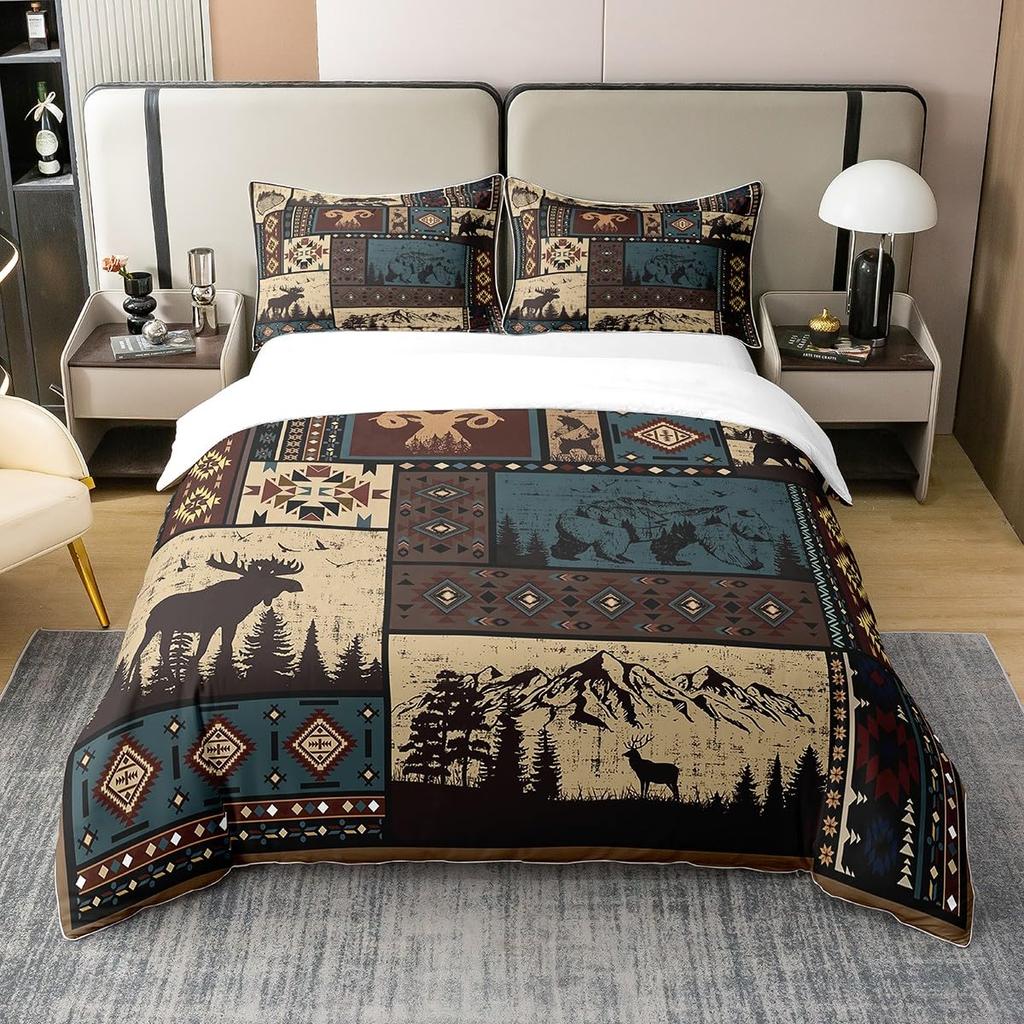 Buffalo Plaid Bedding Collection For Cabin Decor Queen Wild Animal Comforter Cover Duvet Cover Queen King Size Quilt Cover 3 Pieces