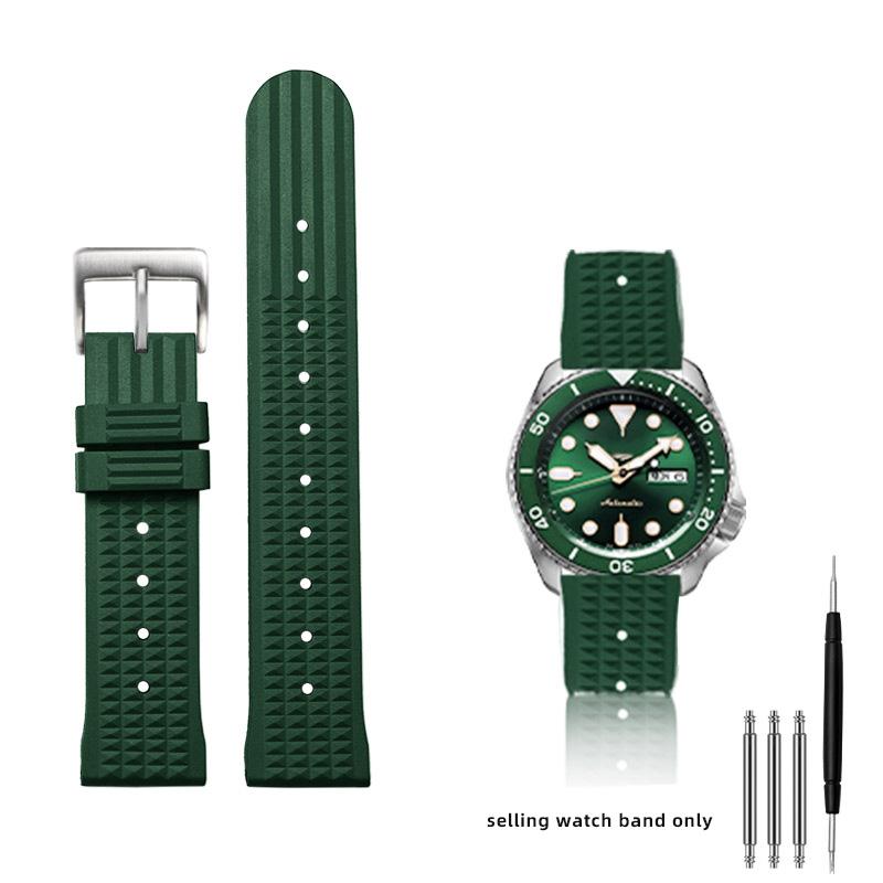 20mm 22mm Rubber Watchband For Seiko IWC Citizen Waffle Strap Bracelets Fashion Universal Mens Diver Silicone Sports Watch Band