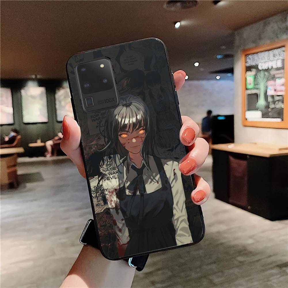 Amine Girl Mitaka Asa Chainsaw Man Phone Case For Samsung S 24 Fe 25 Ultra Plus 20 Lite 21 30 22 23 24 22 Ultra 5G Fundas