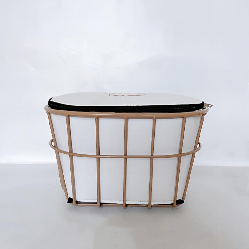Large Capacity Metal Rear Basket with Backrest for E-bike Helmet and Backpack Storage