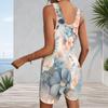 Womens Plus Size Sleeveless Pocket Short Romper