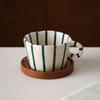 280ML Ceramic Coffee Cup Plate Creative Stripe Latte Art Coffee Mug Exquisite Afternoon Tea Flower Tea Cup Home Milk Mug Gifts