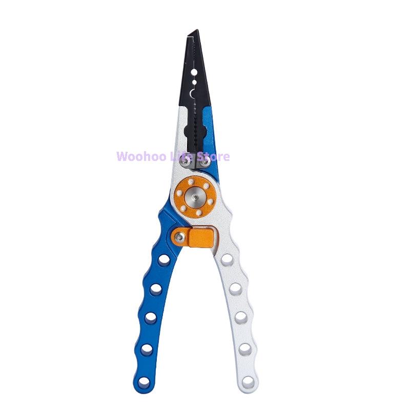 

Saltwater Fishing Pliers with Braided Line Cutter Multifunctional Hook Remover Pliers for Sea Fishing Knot Tying Tool Coiled Lan