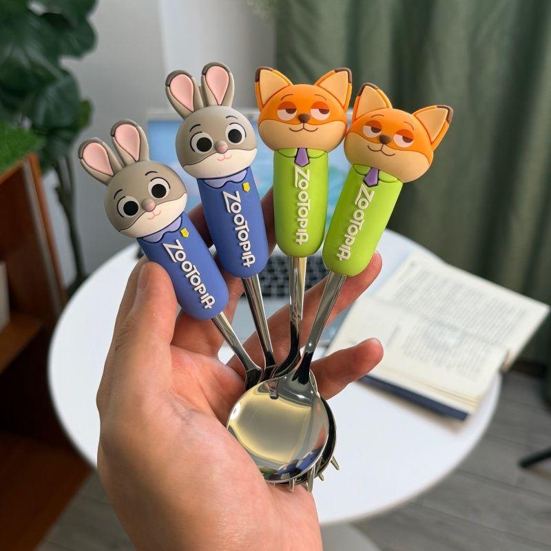 Disney Zootopia Judy Spoon 304 Stainless Steel Cutlery Fork for Boys and Girls, Cute and Fun Spoon