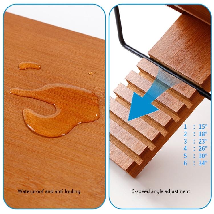 Wood Textbook Book Stand 6 Angles Adjustable Book Holder with Metal Page Clips for Music Scores Cook Recipe Tablet
