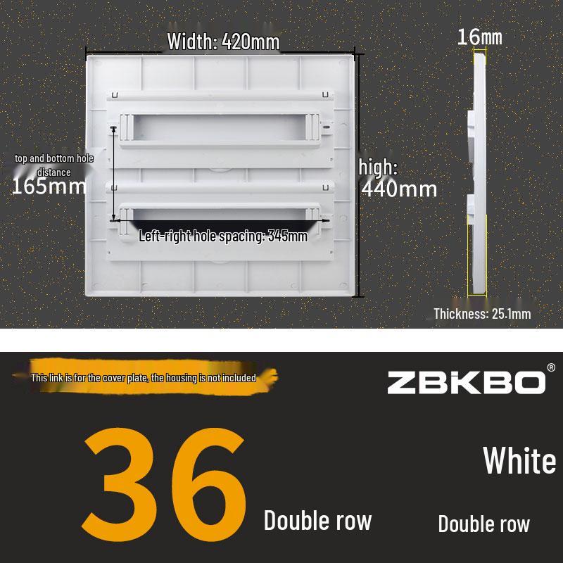 Frosted Flat Panel Lighting Distribution Box - 10/12/15/18/30 Positions, Strong Current, Plastic Panel