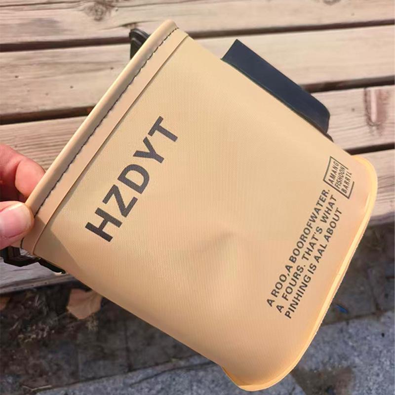 Portable Foldable Fishing Bucket with Side Pocket for Live Fish