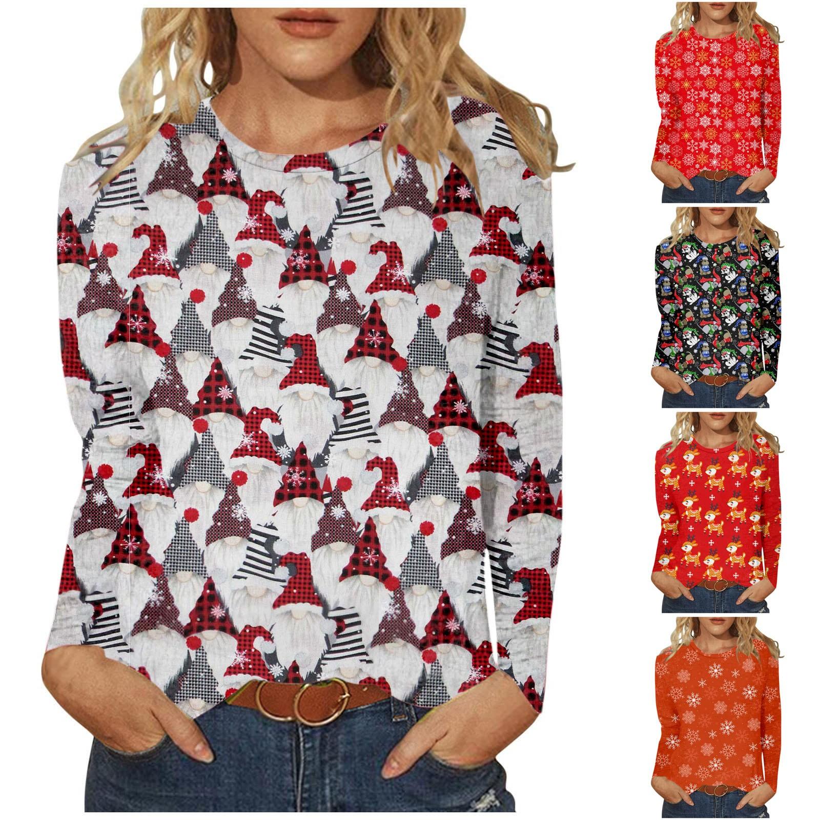 

Женская мода, повседневный темперамент, новый рождественский пуловер с круглым вырезом и длинным рукавом