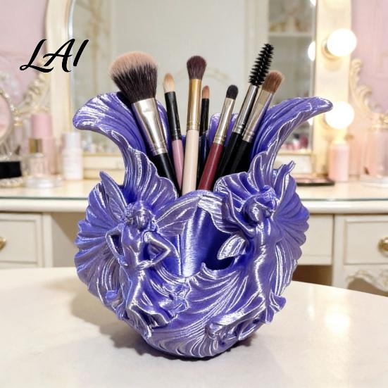 Stationery Organizer for Desk Makeup Brush Holder with Thickened Stable Base Fairies Decor Silk Holder Texture Storage Box Dressing Table Pens And