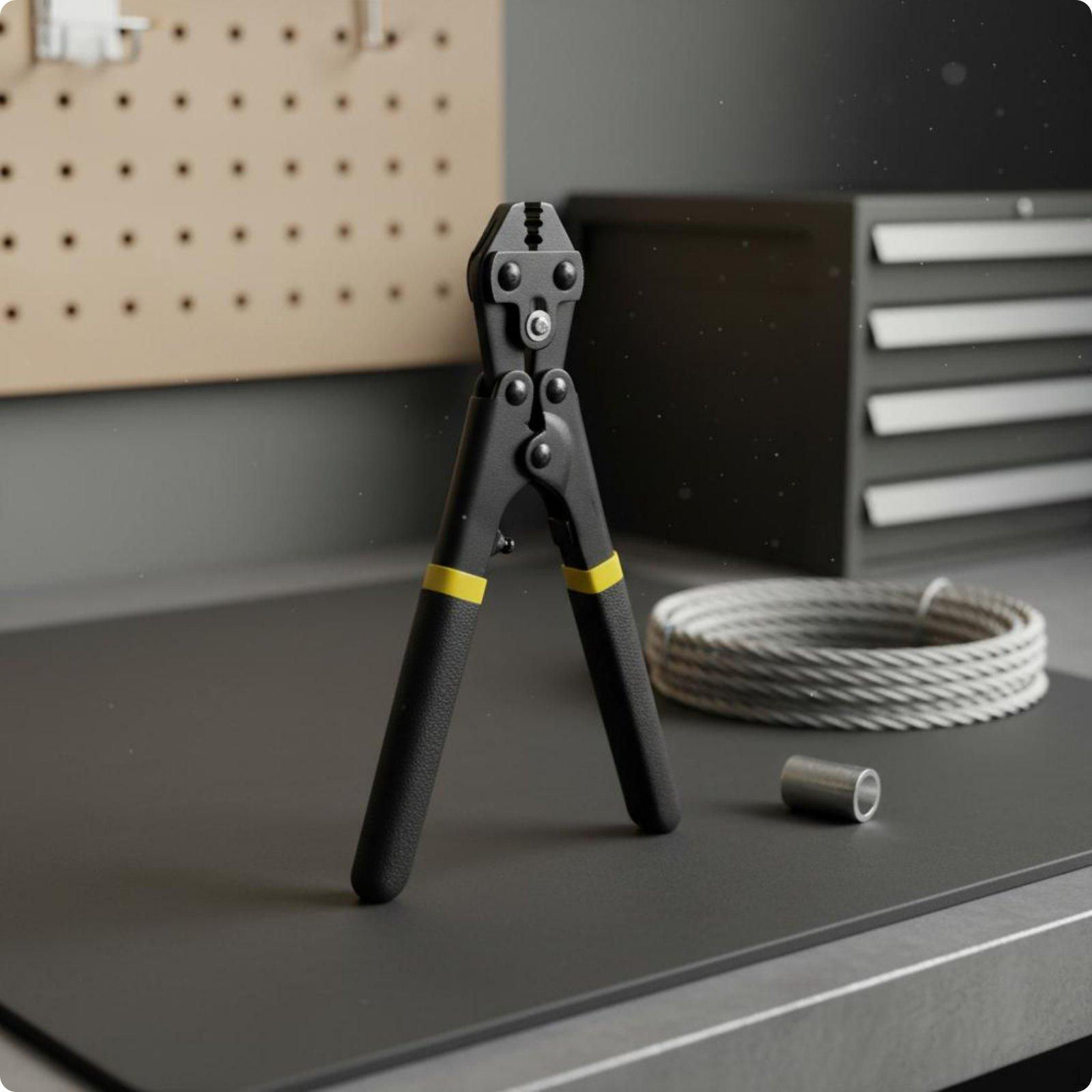 Aluminum Sleeve Crimping Tool Industrial Grade Cable Pliers Labor Saving Manual Black Yellow M-1302