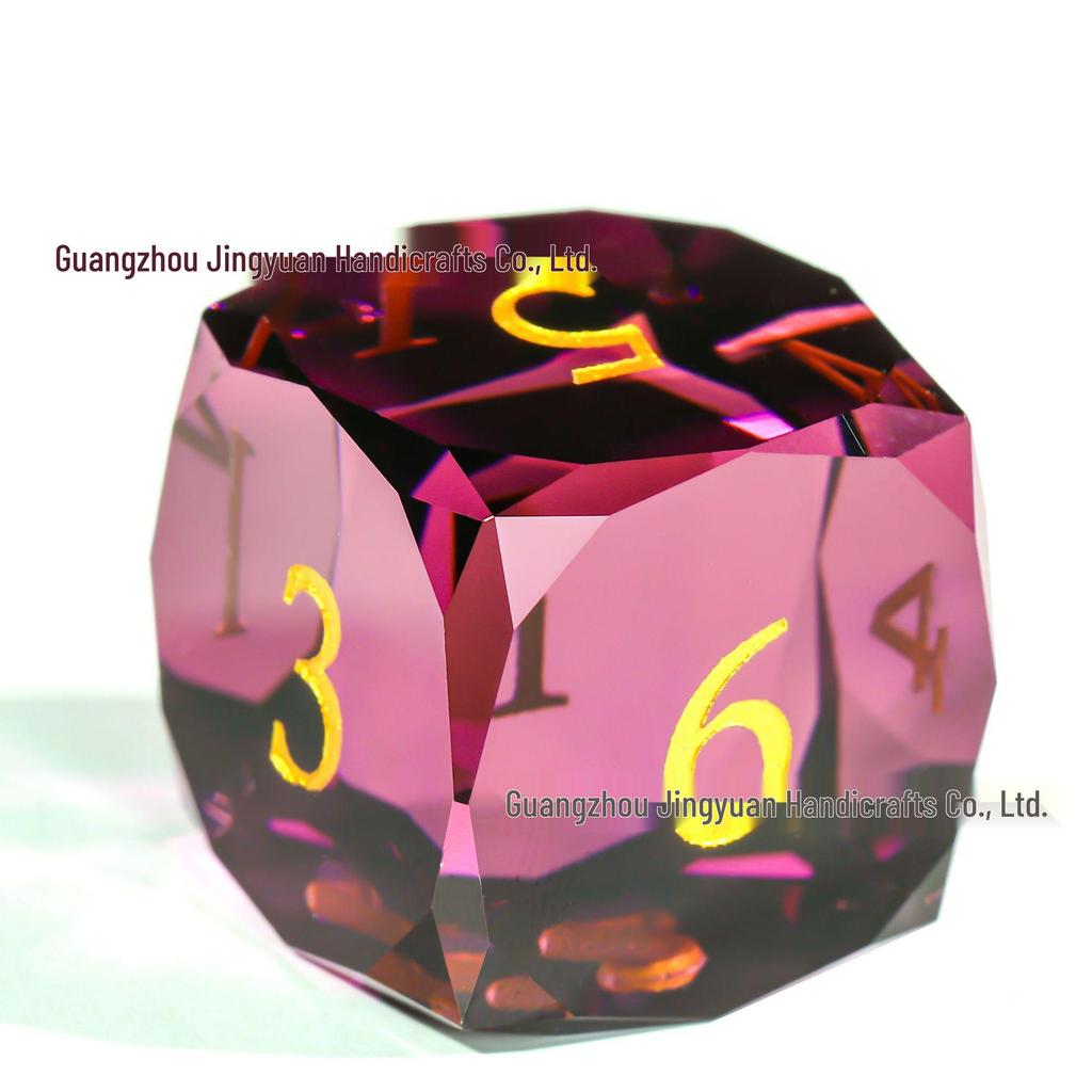 Rose Red Crystal Gemstone DND Dice Set: 7-Piece Multi-Faceted Dragon & Dungeon Game