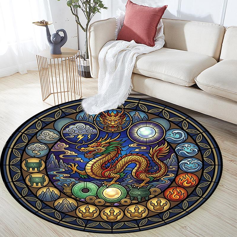 Ocean Life Harmony Round Area Rug Under Office Chairs Bedroom Living Room Home Decor