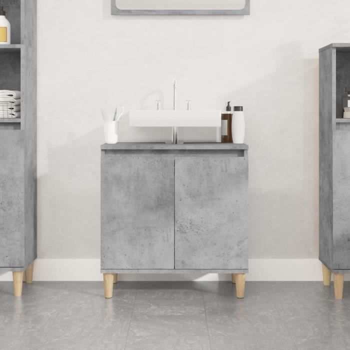 VidaXL Sink Cabinet Concrete Grey 58x33x60 Cm Engineered Wood 821256
