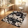 Floral Garden Theme Crystal Velvet Rug Personalized Custom Name Text Soft Floor Mat Home Decor