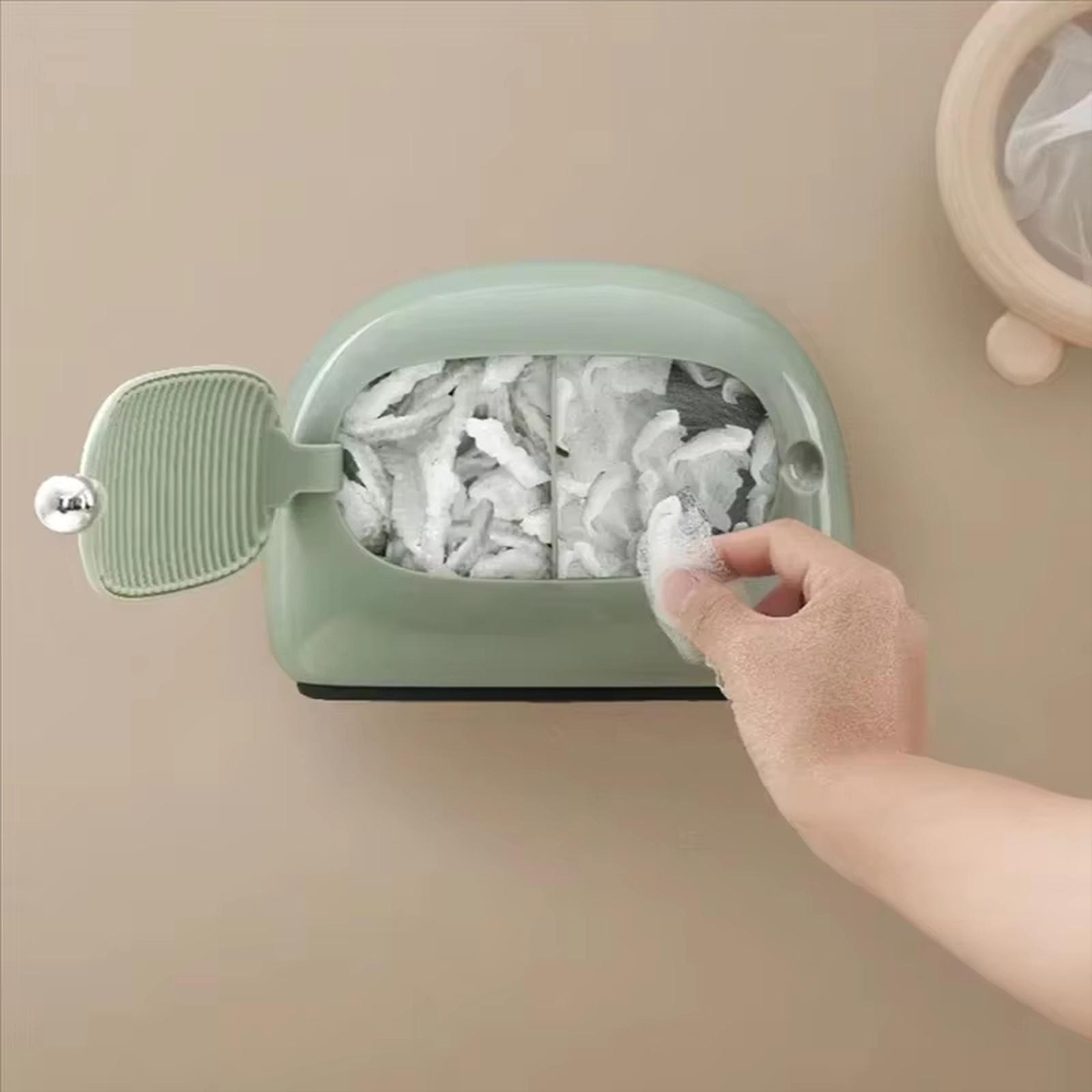 

Multifunctional Storage Box for Kitchen Disposable Gloves Plastic Wrap Bath Cap Organizer Container with Lid and Ventilation Slot one size