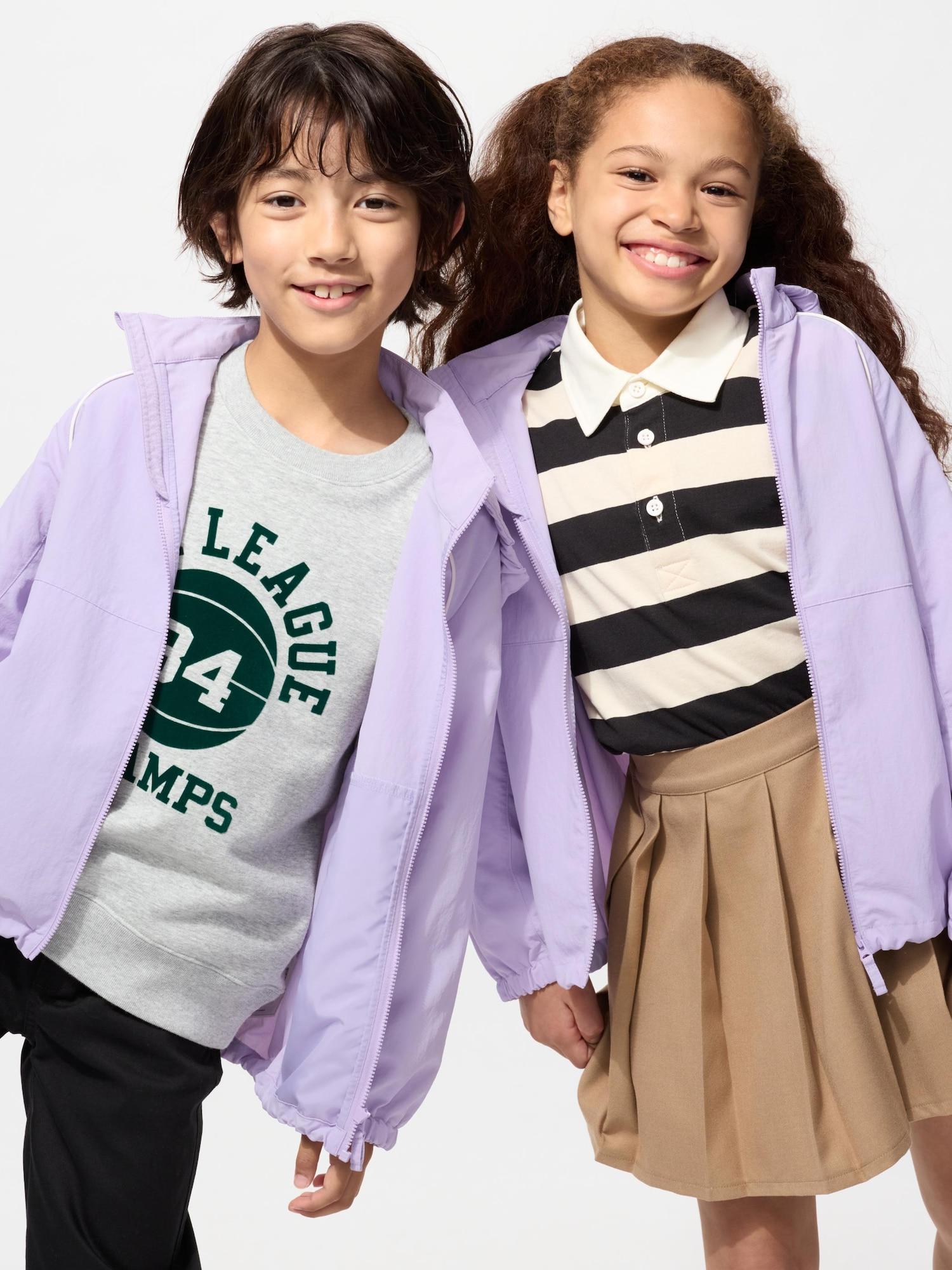 

Uniqlo Детская парка с карманами и защитой от УФ-лучей Линия 70 LIGHT PURPLE/KIDS 160