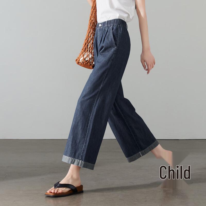 SOFSIL Women's Cropped Wide-Leg Cotton Linen Jeans