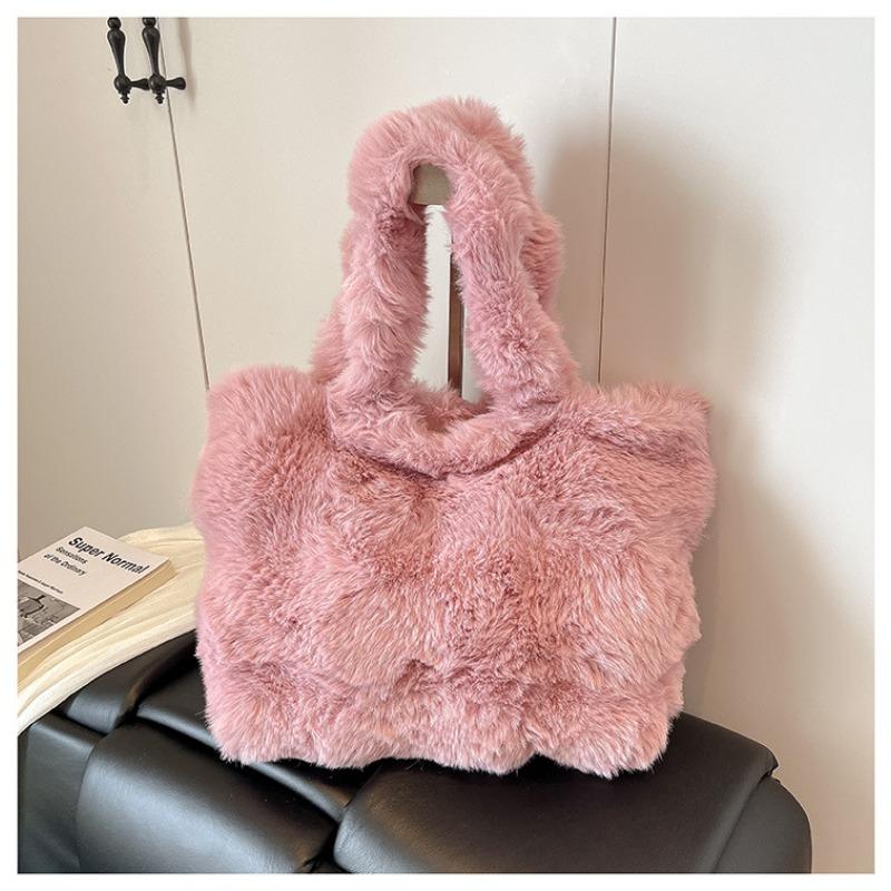 Plush Bag Women's Large-capacity New Autumn and Winter Shoulder Underarm Bag Plush Commuter Tote Bag