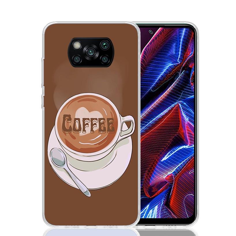 Coffee Wine Cup Case Phone Cover for Xiaomi Poco X3 Nfc X5 X6 X7 X4 Gt F7 Ultra F6 F5 Pro F4 F3 M5S M5 M4 M3 5G Trend Fundas Poc