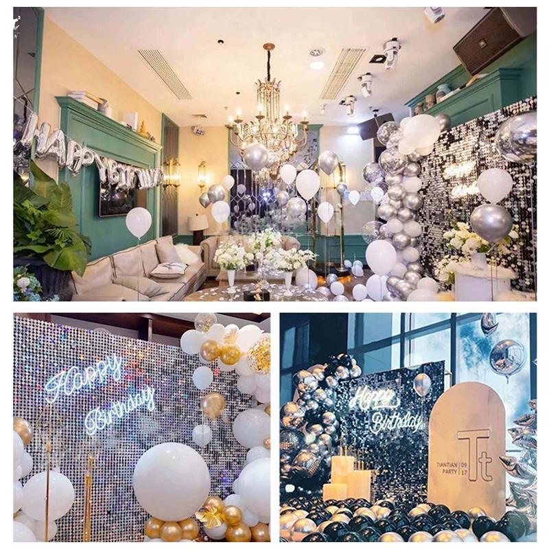 30x30cm 12pcs Sparkling Sequin Wall Backdrop Panel Glitter Photo Booth Background for Valentine's Day Decorations Wedding Party