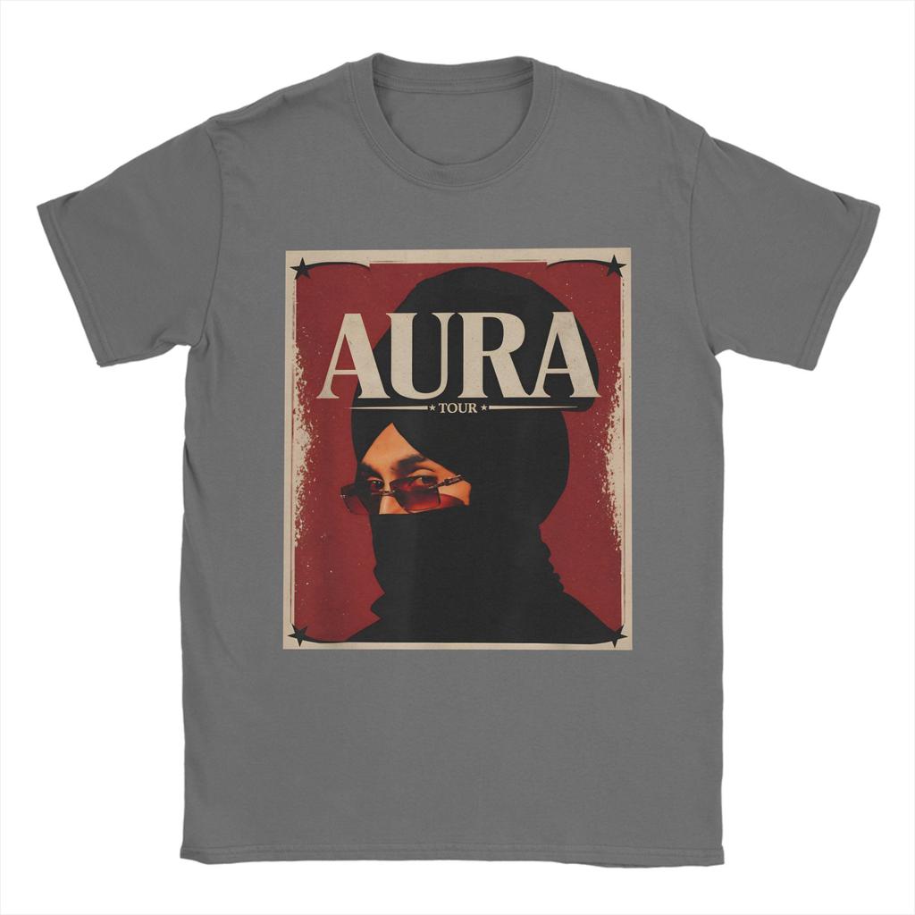 Diljit Dosanjh Aura World Tour T Shirt Unisex Vintage Pure Cotton T Shirts Summer Crew Neck Novelty Tees Casual Big Size Clothes