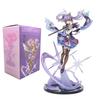 25CM Anime-Figur Genshin Impact Keqing Schwingt ein Schwert Stehendes Schwert Hu tao Modell Spielzeug PVC Sammelspielzeug Schreibtischdekoration