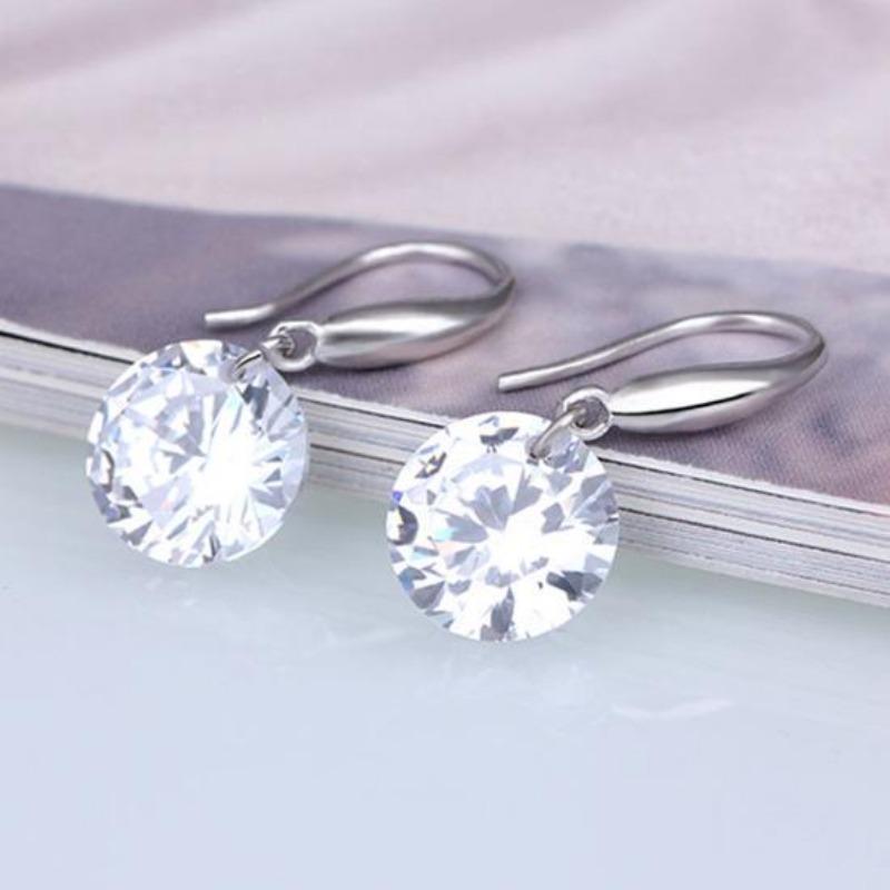 Orecchini con diamanti sciolti, sezione lunga, orecchini con zirconi di alta qualità, orecchini da donna