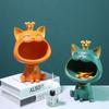 Large-mouth Cat Key Storage Luxury Design Entry Position Auspicious Cat Resin Artwork Decorative Piece