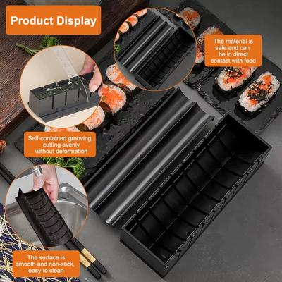 Sushi Making Kit with Different Shapes of Sushi Rice Roll Mold Shapes Fork Spatula DIY Home Sushi Tools Japanese Rice Roll Mold