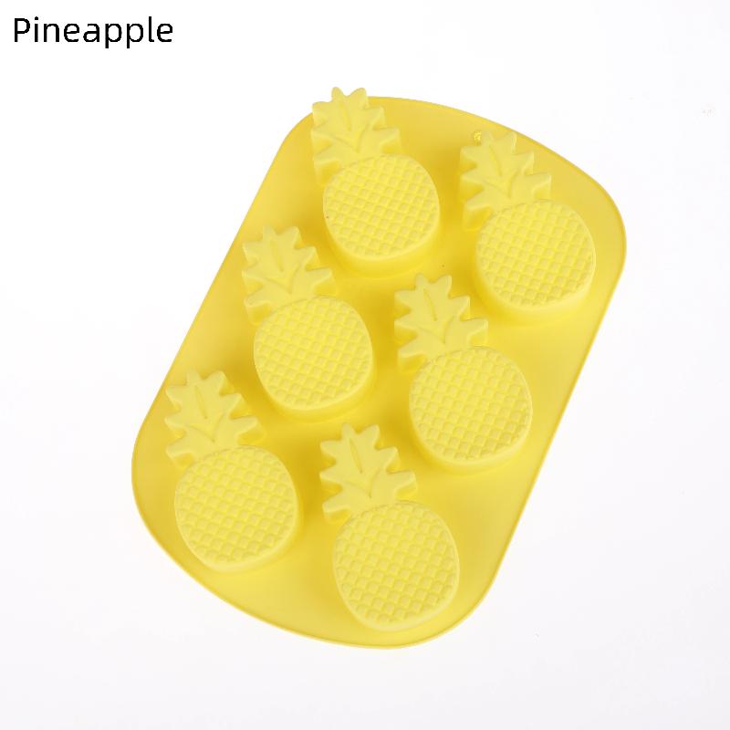 6 Cavity Fruit Shape Chocolate Candy Molds Watermelon Strawberry Lemon Pineapple Fruit Silicone Mold Tray