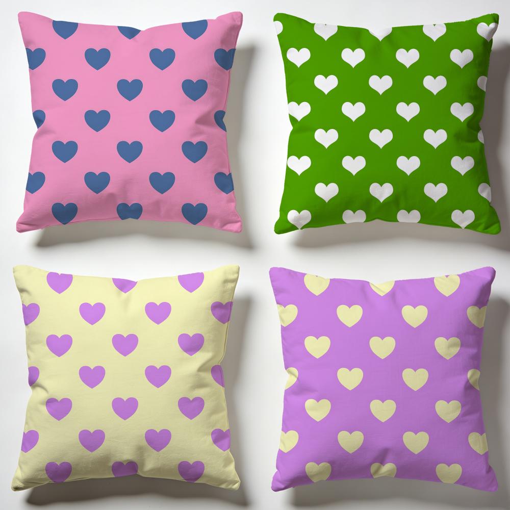 Vibrant Energy Heart Allover Cushion Cover Soft Pillow Cases for Home Bedroom Living Room Sofa