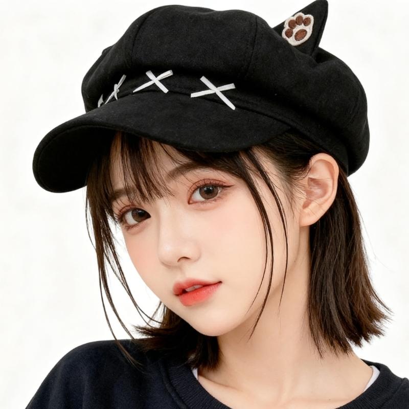 Lovely Bowknot Cats Ear Toddler Hat Durability Easy Wash Polyester Fabric Comfortable For Boys Girls 0 6 Years