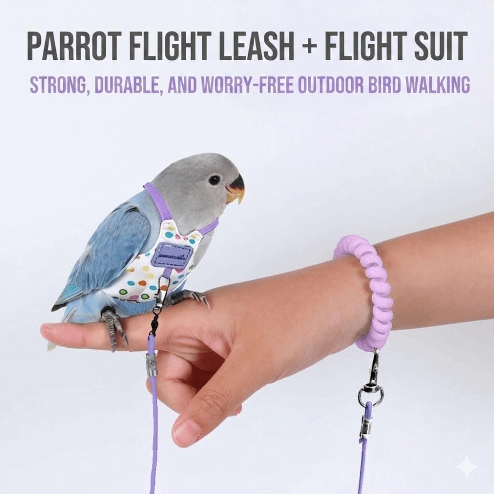 Adjustable Bird Flight Suit Breathable Bird Walking Leash New Parrot Flying Harness  Outgoing Leash