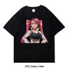 Japanese  Anime Highschool of the Dead Graphic Print T Shirt Fashion Plus Size Cotton Crew Neck Short Sleeve T Shirt Women Unisex