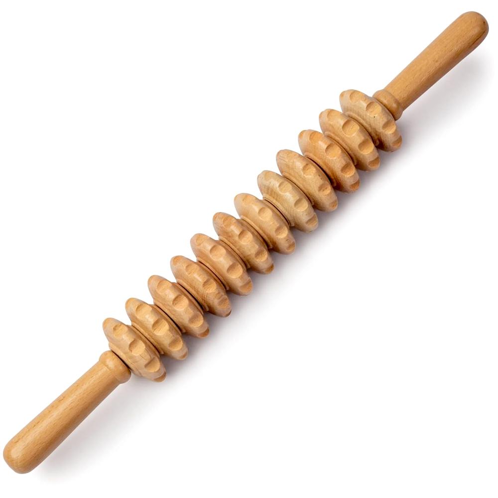 1Pcs Manual Massager Wooden Handheld Roller Trigger Point Massager Stick For Fascia,Cellulite,Muscle,Back Body Therapy Massager