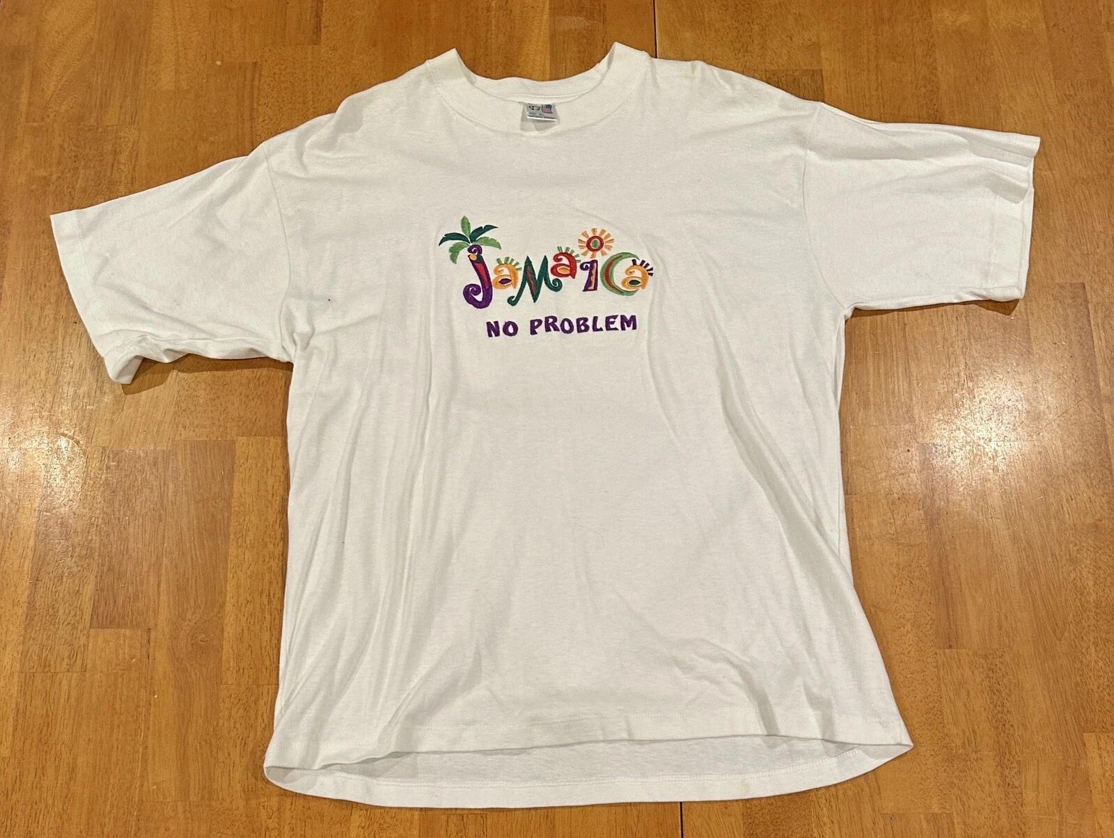 Vintage Jamaica T Shirt XL No Problem White 2XL