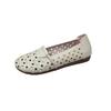 Summer New Breathable Hollow Women's Doudou Shoes Soft Sole Soft Surface Flat Bottom Comfortable One-pedal Single Shoes Large Size Mother Shoes