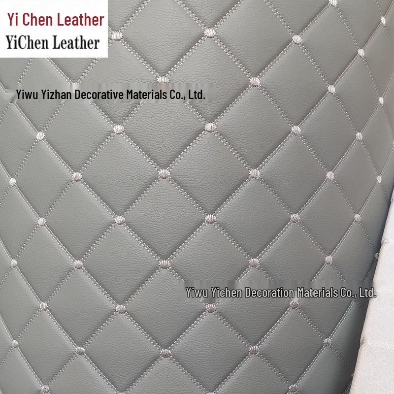 Diamond Lattice Sponge-Backed PVC Leather Fabric for Car Interiors
