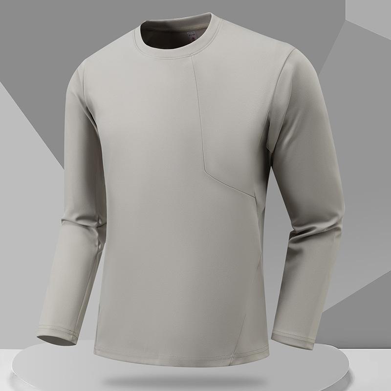 Spring and Autumn New Long Sleeve T-Shirt Men's Crew Neck Pullover Splicing Long Sleeve Casual Bottom Shirt