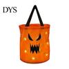 Creative Pumpkin Gift Pouch Glowing Candy Bag with LED Lights, Reusable Halloween Treat Night Visibility Bucket Tote for Kids, Trick or Handbag Party