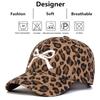 Baseball Print Leopard Stitching Embroidered Bow Neutral Gender Women  Men For Caps Spring Autumn Outdoor Adjustable Casual Hats Sunscreen Hat