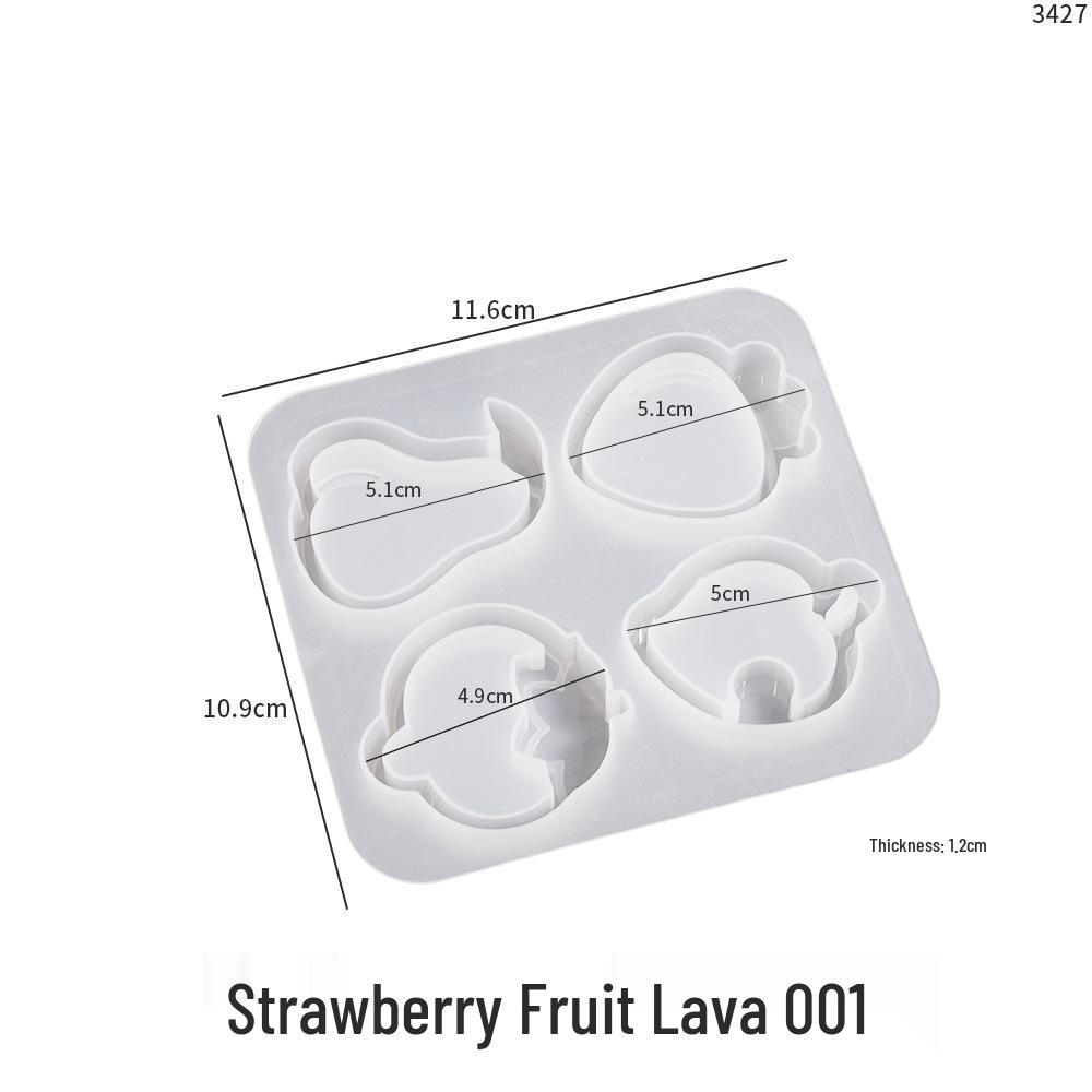 DIY Epoxy Crystal Fruit Series Pendant Mold: Strawberry, Cabbage, Pear, Watermelon, Banana, Peach, Persimmon.