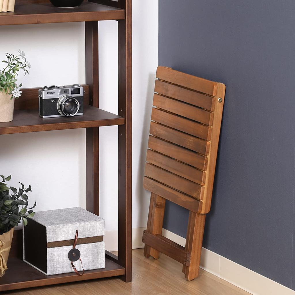 Fuji Boeki Side Table, Garden Table, 35cm Wide x 35cm Deep x 44cm High, Natural Wood, Outdoor, Foldable, 79499
