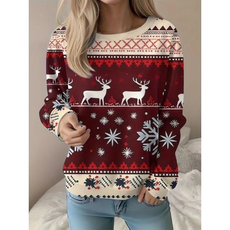 Women's Autumn/winter 3D Printed Crewneck Sweatshirts Are Fashionable, Versatile, Trendy, Breathable, and Casual Hoodies & Sweatshirts (women’s)