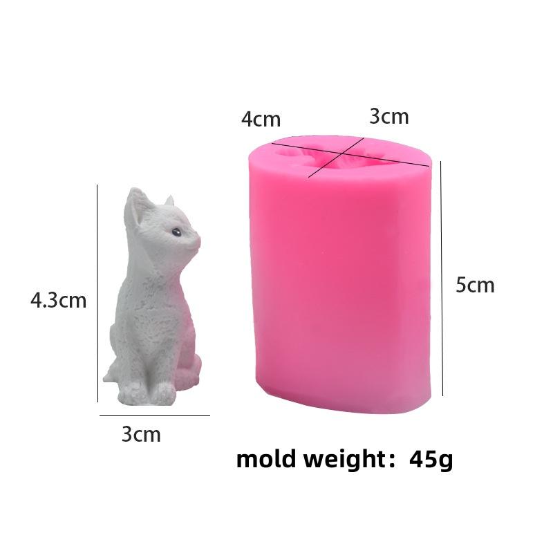 3D Evil Three Eyes Cat Head Silicone Candle Mold Creative Lying posture Aromatherapy Cat Mold DIY Baking Home Decoration Gift