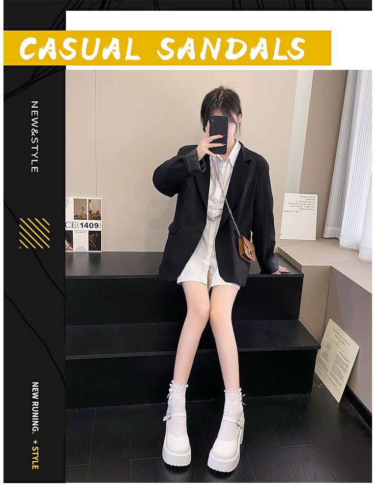 2023 Women's Retro Mary Jane Chunky Heel Leather Shoes - Height Boosting French Fashion