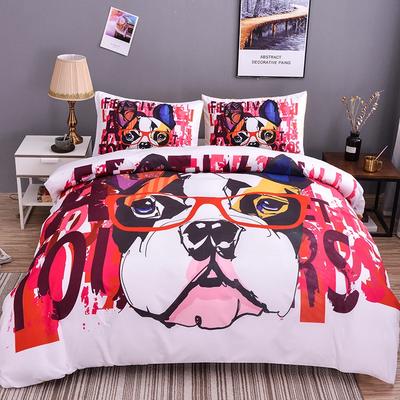 Französische Bulldogge Bettbezug Set Welpen Bettwäsche Set Bettwäsche mit Kissenbezug Einzel Doppel King Queen Größe Kinder Erwachsene Bett Set