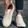 Herrenschuhe PU-Leder Sneaker Trendschuhe Atmungsaktive Herren-Sneaker Walking Rutschfest Schnürschuhe Freizeit-Schuhwerk Urlaubsschuhe für Herren